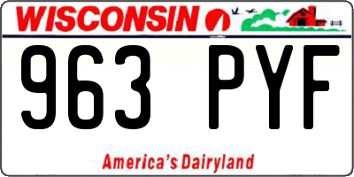 WI license plate 963PYF