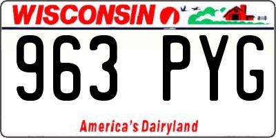 WI license plate 963PYG