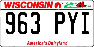 WI license plate 963PYI