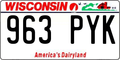 WI license plate 963PYK