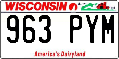 WI license plate 963PYM