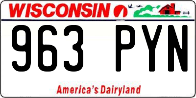 WI license plate 963PYN
