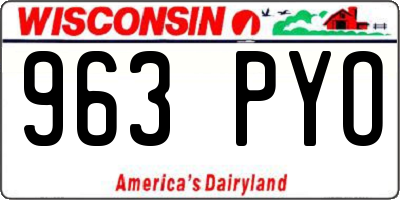 WI license plate 963PYO
