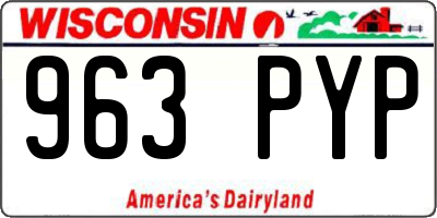 WI license plate 963PYP