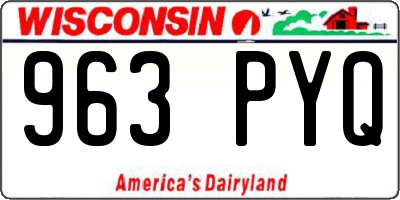 WI license plate 963PYQ