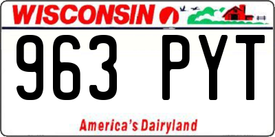 WI license plate 963PYT