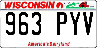 WI license plate 963PYV