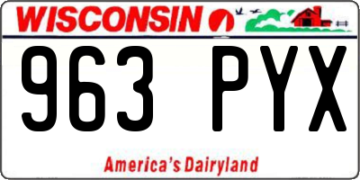 WI license plate 963PYX