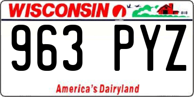 WI license plate 963PYZ