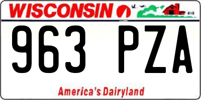 WI license plate 963PZA