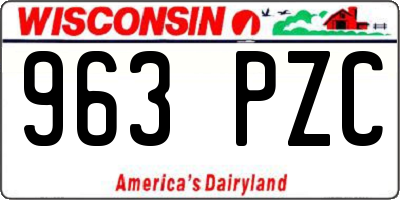 WI license plate 963PZC