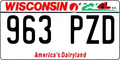 WI license plate 963PZD