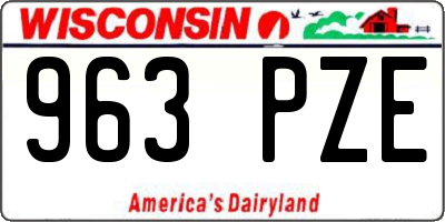 WI license plate 963PZE