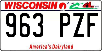 WI license plate 963PZF