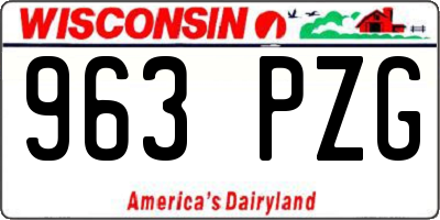 WI license plate 963PZG
