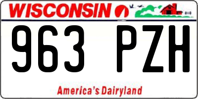 WI license plate 963PZH