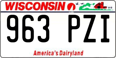 WI license plate 963PZI