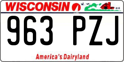 WI license plate 963PZJ