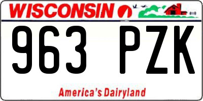 WI license plate 963PZK