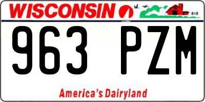 WI license plate 963PZM