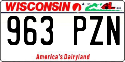 WI license plate 963PZN