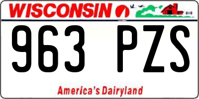 WI license plate 963PZS