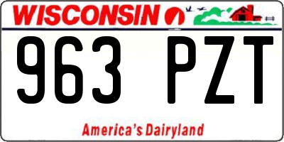 WI license plate 963PZT