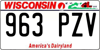 WI license plate 963PZV