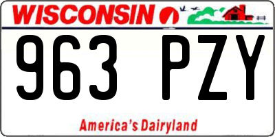 WI license plate 963PZY