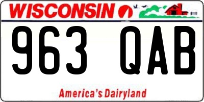 WI license plate 963QAB