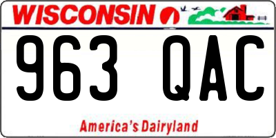 WI license plate 963QAC