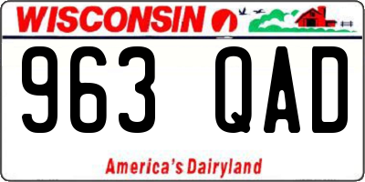 WI license plate 963QAD