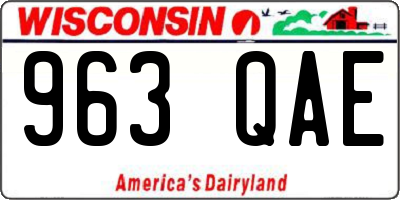 WI license plate 963QAE