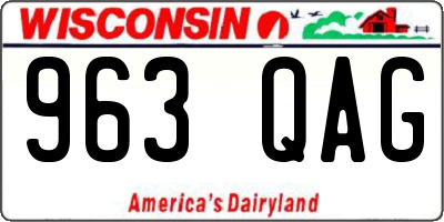 WI license plate 963QAG
