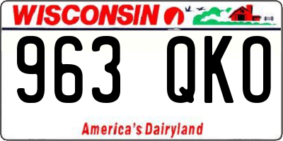 WI license plate 963QKO