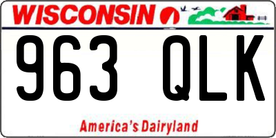 WI license plate 963QLK