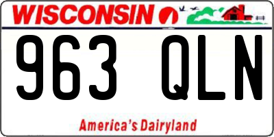 WI license plate 963QLN