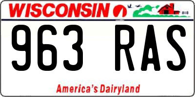 WI license plate 963RAS