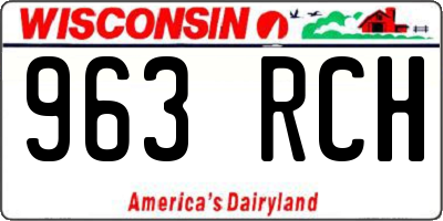 WI license plate 963RCH