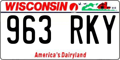 WI license plate 963RKY