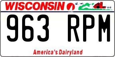 WI license plate 963RPM