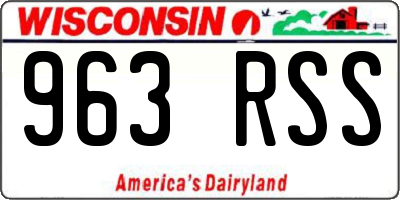 WI license plate 963RSS