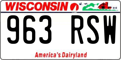 WI license plate 963RSW