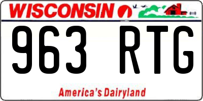 WI license plate 963RTG