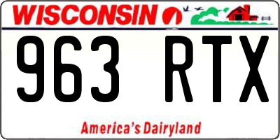 WI license plate 963RTX