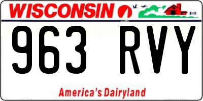 WI license plate 963RVY