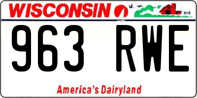 WI license plate 963RWE