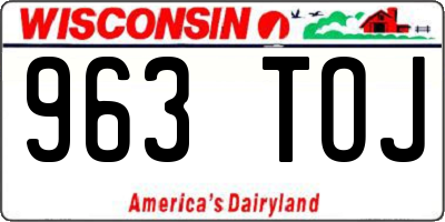 WI license plate 963TOJ