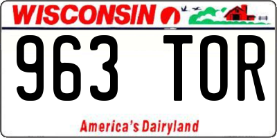 WI license plate 963TOR