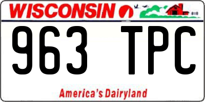 WI license plate 963TPC